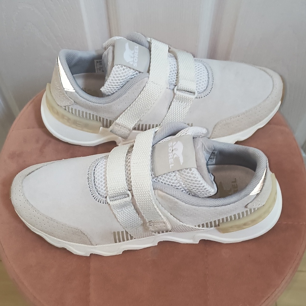 Sorel Kinetic Lite Strap Grey Suede Sneaker Size 8 - Picture 4 of 8